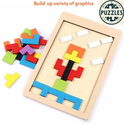 Wooden Tetris Jigsaw Puzzle - Puzolife - Puzolife - Puzzles of Life