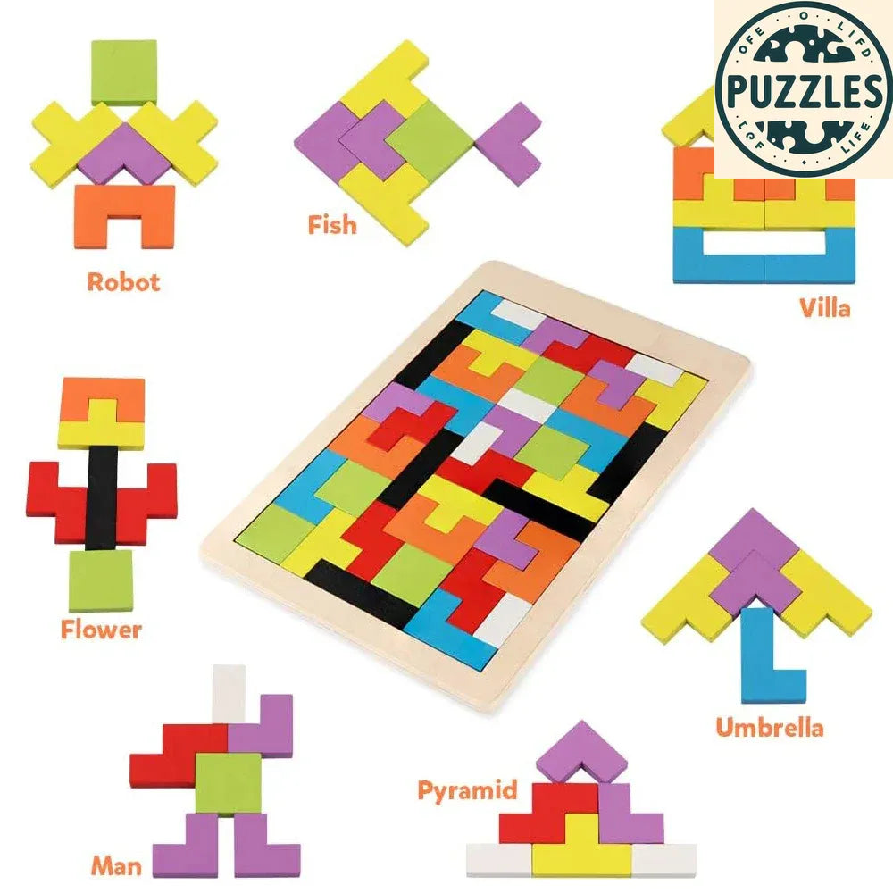 Wooden Tetris Jigsaw Puzzle - Puzolife - Puzolife - Puzzles of Life