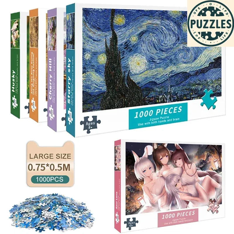 1000-Piece DIY Paper Jigsaw Puzzle – Brain Training & Stress Relief - Puzzles