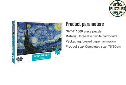 1000-Piece DIY Paper Jigsaw Puzzle – Brain Training & Stress Relief - Puzzles