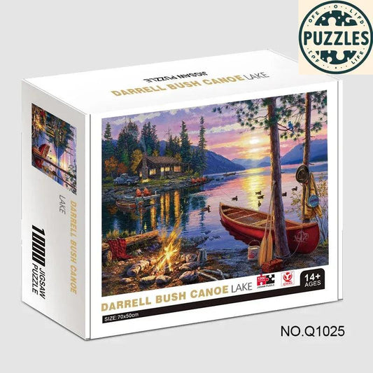 1000-Piece Jigsaw Puzzle – Beautiful Sunset by the Lake - Puzzles