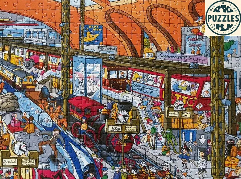 1000-Piece Jigsaw Puzzle – Busy Train Station (75×50cm) - Puzzles