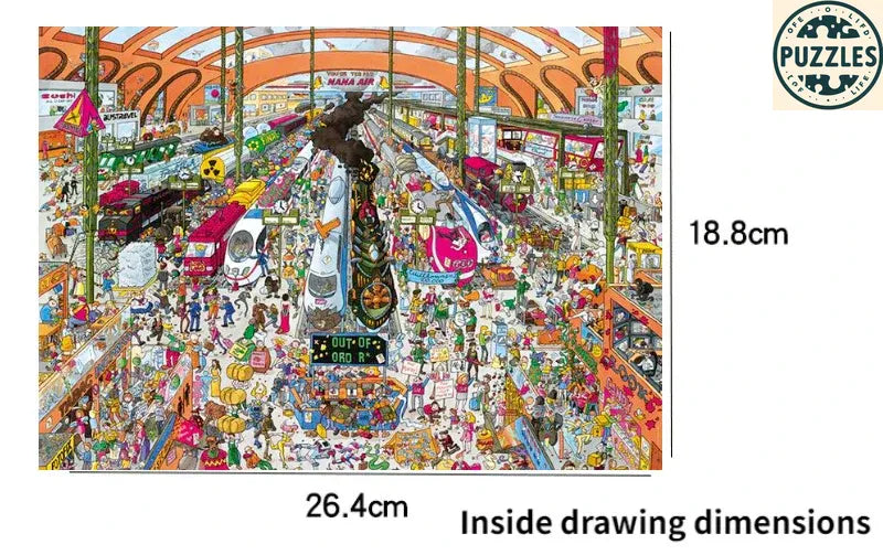 1000-Piece Jigsaw Puzzle – Busy Train Station (75×50cm) - Puzzles