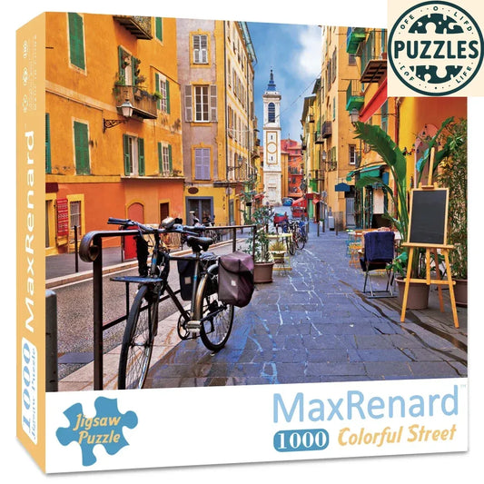 1000-Piece Jigsaw Puzzle – Colorful Street Landscape - Puzzles