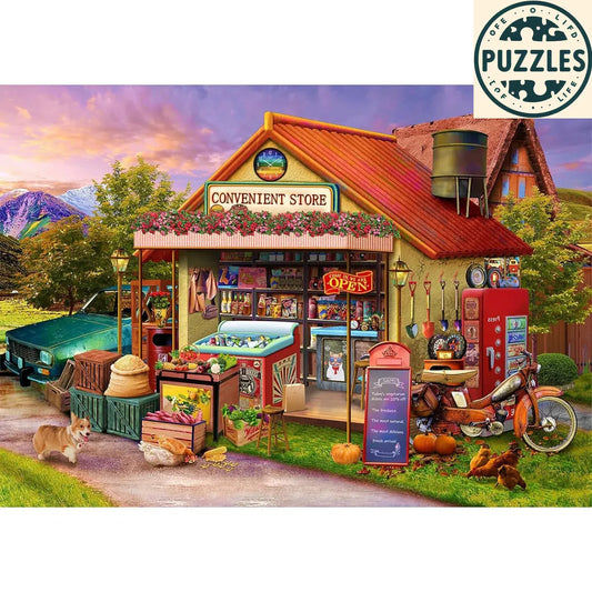 1000-Piece Jigsaw Puzzle – Country Store Theme - Puzzles