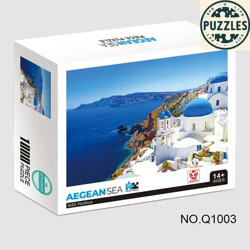 1000-Piece Jigsaw Puzzle – Greece Aegean Sea - Puzzles