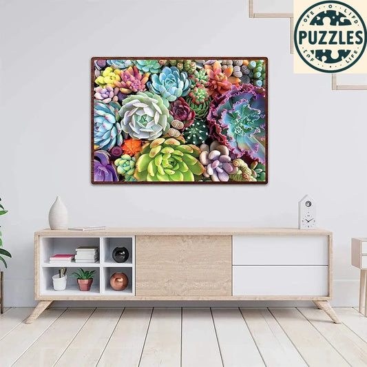 1000-Piece Jigsaw Puzzle – Large Succulents - Puzolife - Puzzles of Life