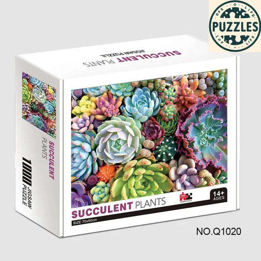 1000-Piece Jigsaw Puzzle – Large Succulents - Puzzles