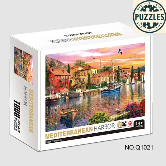 1000-Piece Jigsaw Puzzle – Mediterranean Harbor - Puzzles