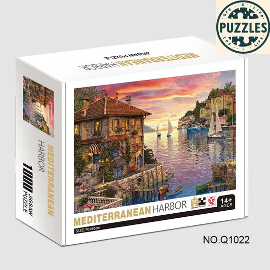 1000-Piece Jigsaw Puzzle – Mediterranean Harbor - Puzzles