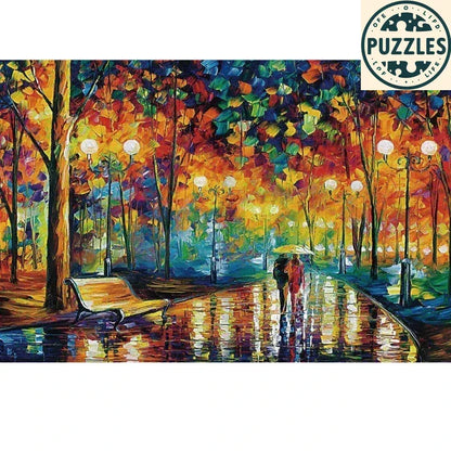 1000-Piece Jigsaw Puzzle – Rainy Night Walk (75×50cm) - Puzzles