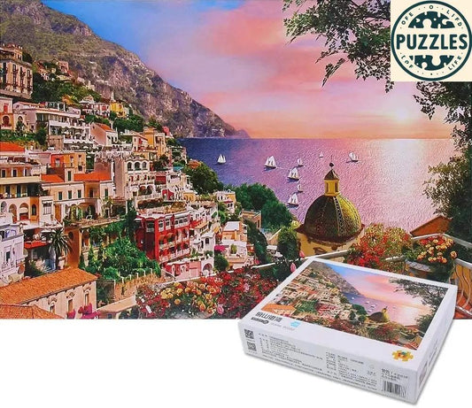 1000-Piece Jigsaw Puzzle – Romantic Positano, Italy - Puzzles