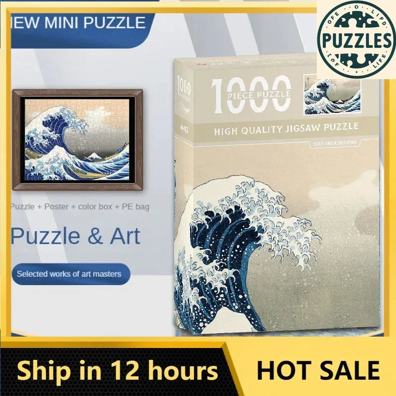 1000-Piece Jigsaw Puzzle – The Great Wave Off Kanagawa - Puzzles