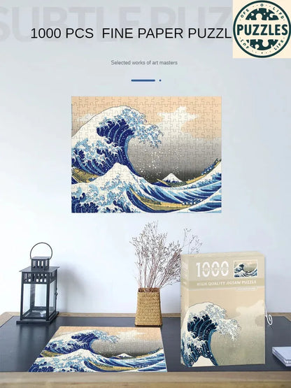 1000-Piece Jigsaw Puzzle – The Great Wave Off Kanagawa - Puzzles