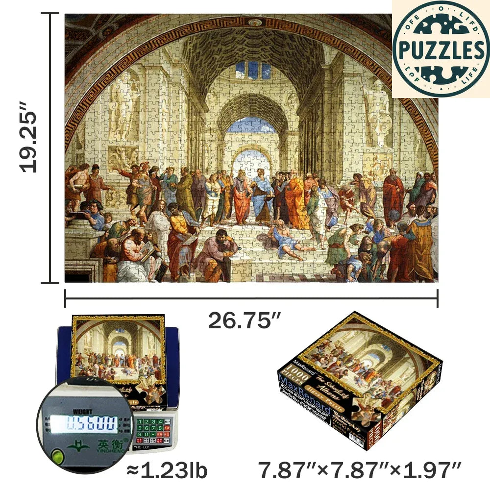 1000-Piece Jigsaw Puzzle – The School of Athens by Raphael - Puzzles