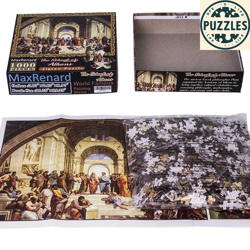 1000-Piece Jigsaw Puzzle – The School of Athens by Raphael - Puzzles