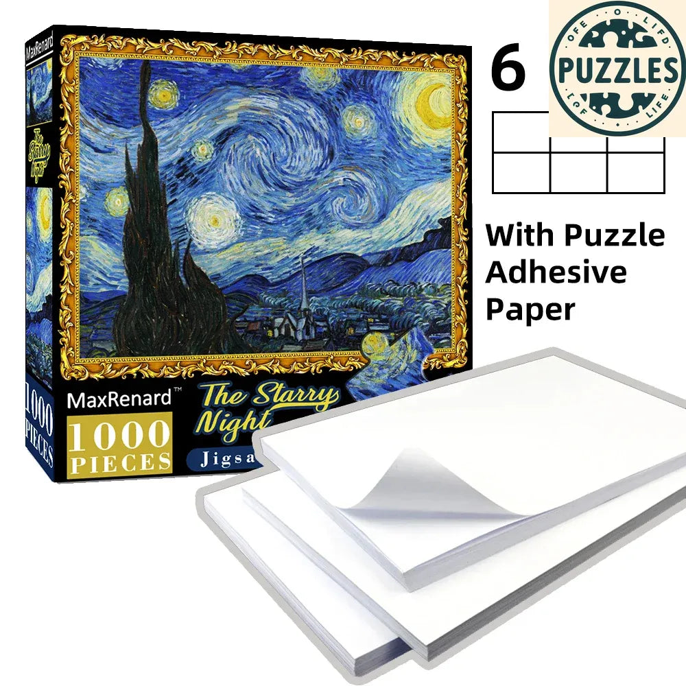 1000-Piece Jigsaw Puzzle with Adhesive Paper (50×70cm) - Puzzles