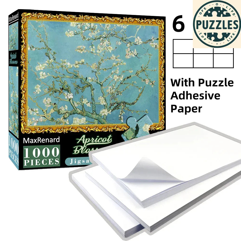 1000-Piece Jigsaw Puzzle with Adhesive Paper (50×70cm) - Puzzles