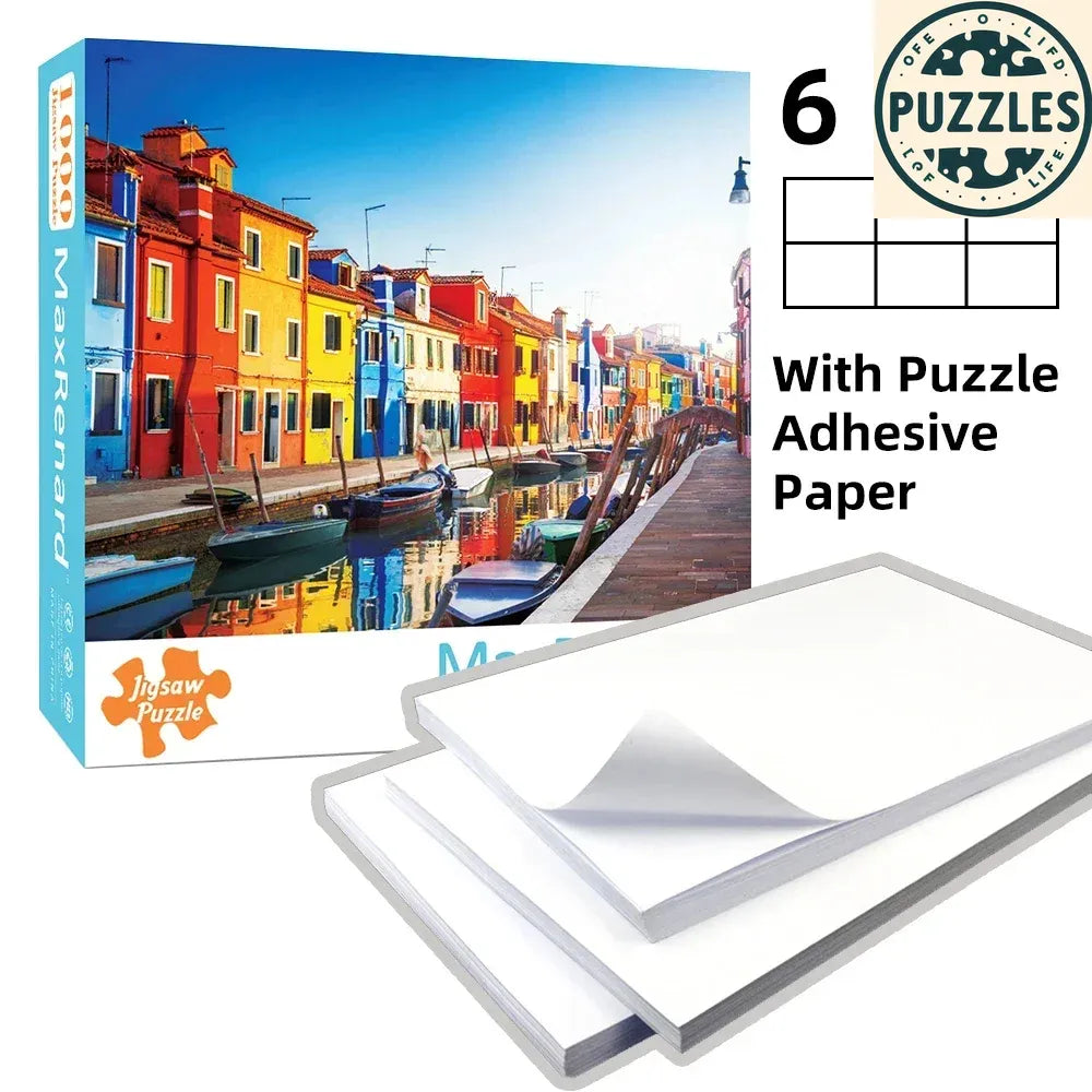 1000-Piece Jigsaw Puzzle with Adhesive Paper (50×70cm) - Puzzles