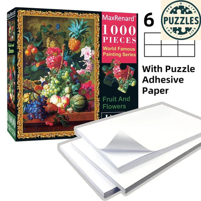 1000-Piece Jigsaw Puzzle with Adhesive Paper (50×70cm) - Puzzles