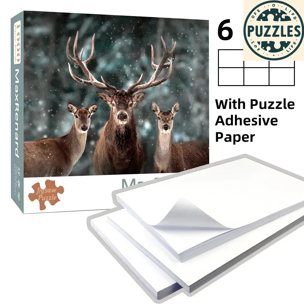 1000-Piece Jigsaw Puzzle with Adhesive Paper (50×70cm) - Puzzles