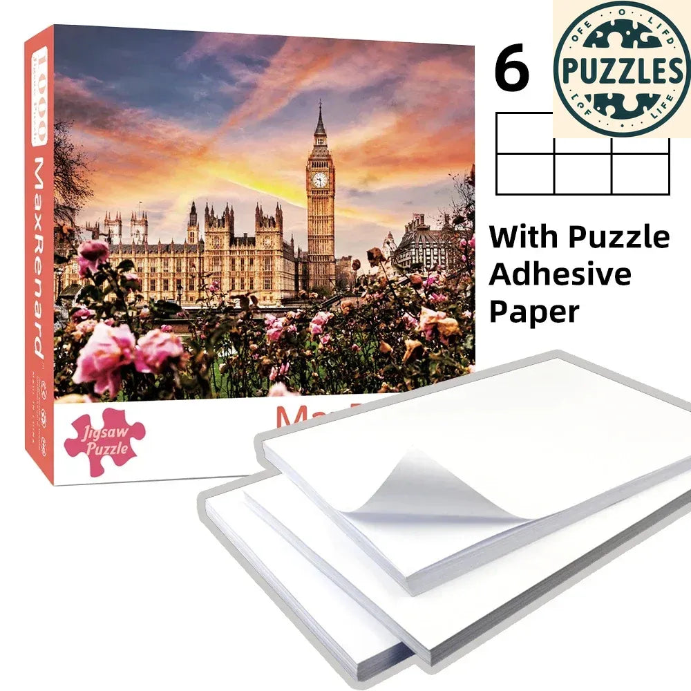 1000-Piece Jigsaw Puzzle with Adhesive Paper (50×70cm) - Puzzles