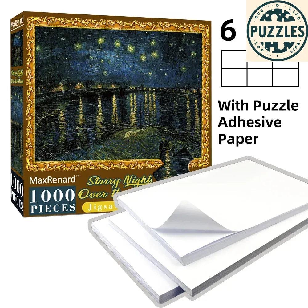 1000-Piece Jigsaw Puzzle with Adhesive Paper (50×70cm) - Puzzles