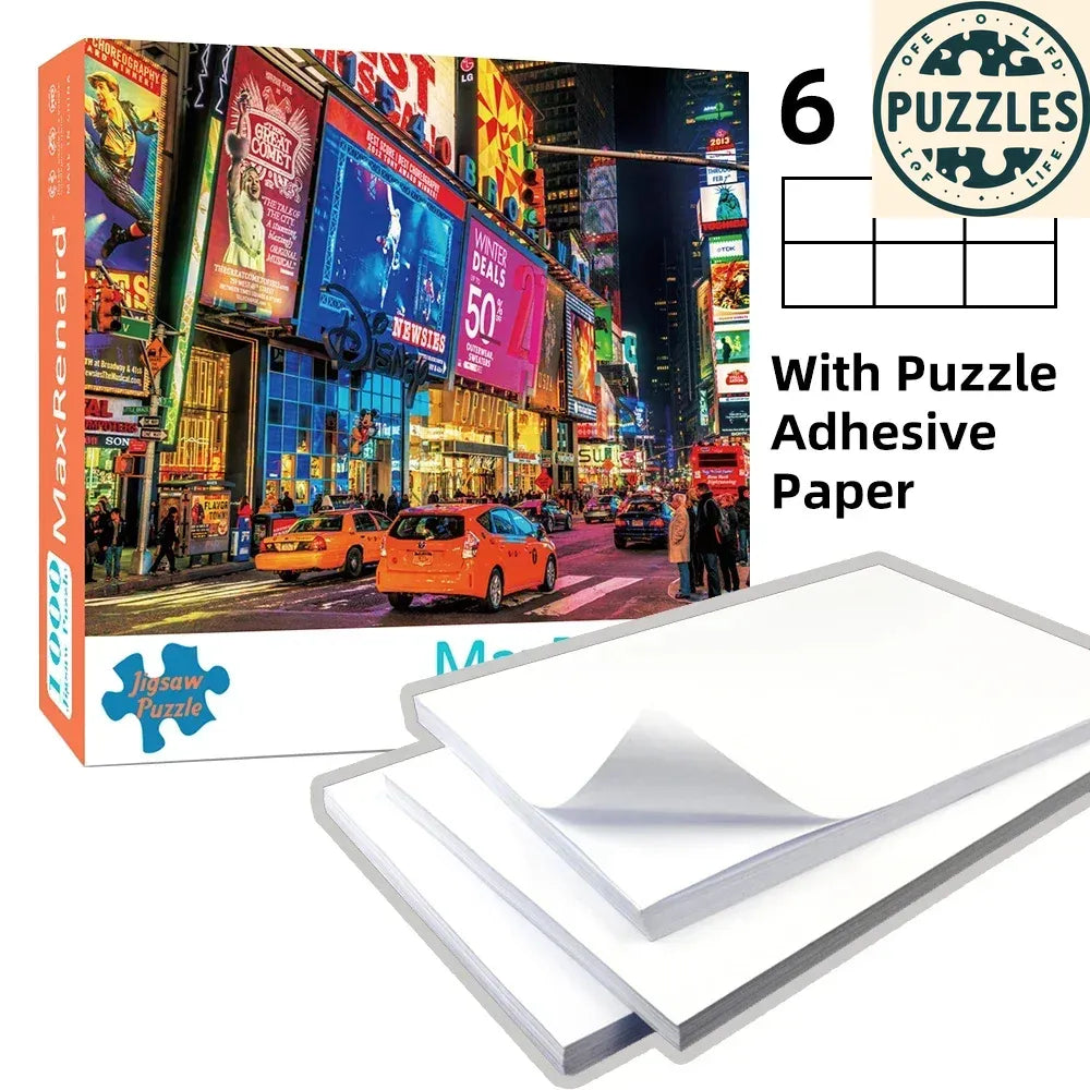 1000-Piece Jigsaw Puzzle with Adhesive Paper (50×70cm) - Puzzles