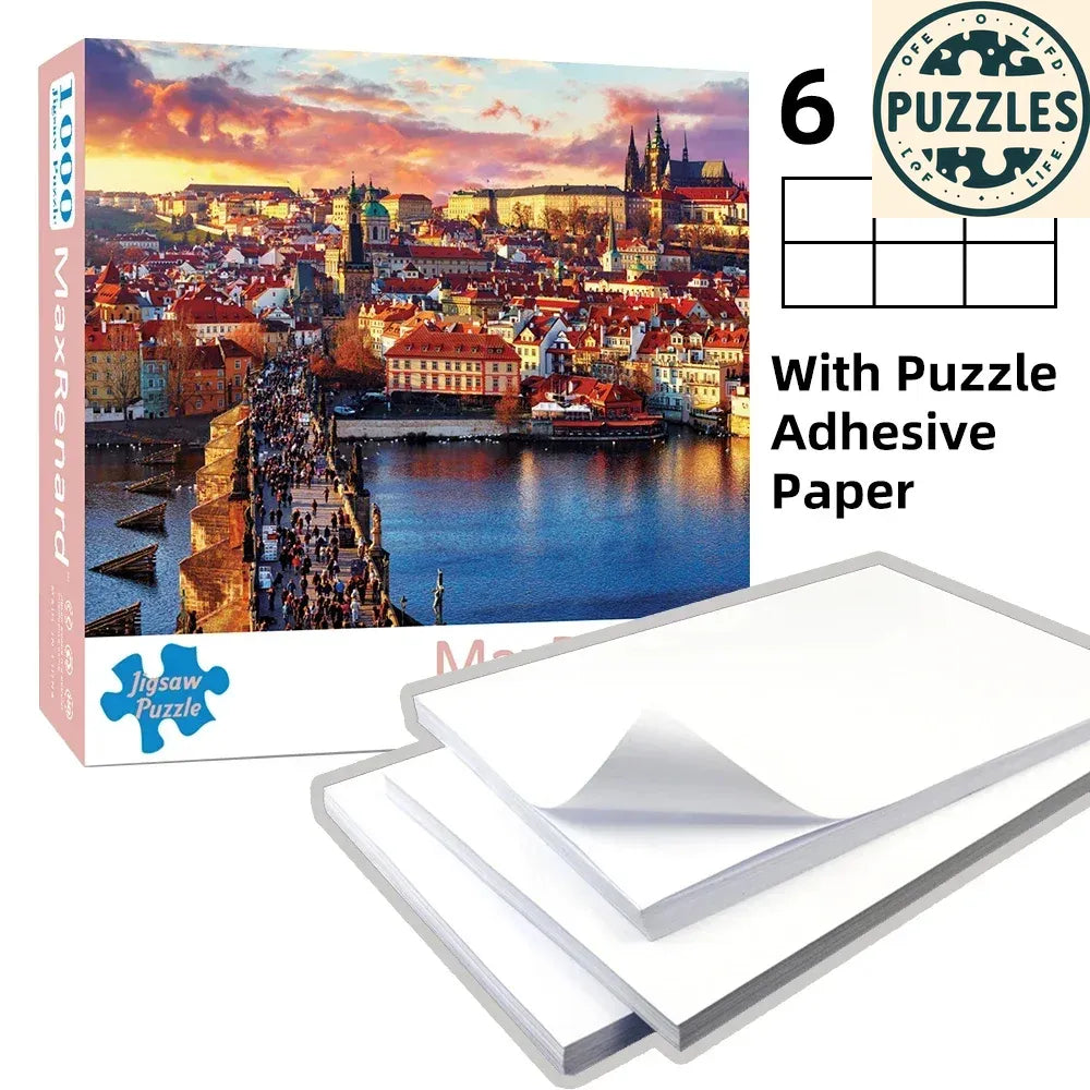 1000-Piece Jigsaw Puzzle with Adhesive Paper (50×70cm) - Puzzles