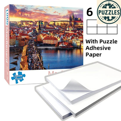 1000-Piece Jigsaw Puzzle with Adhesive Paper (50×70cm) - Puzzles