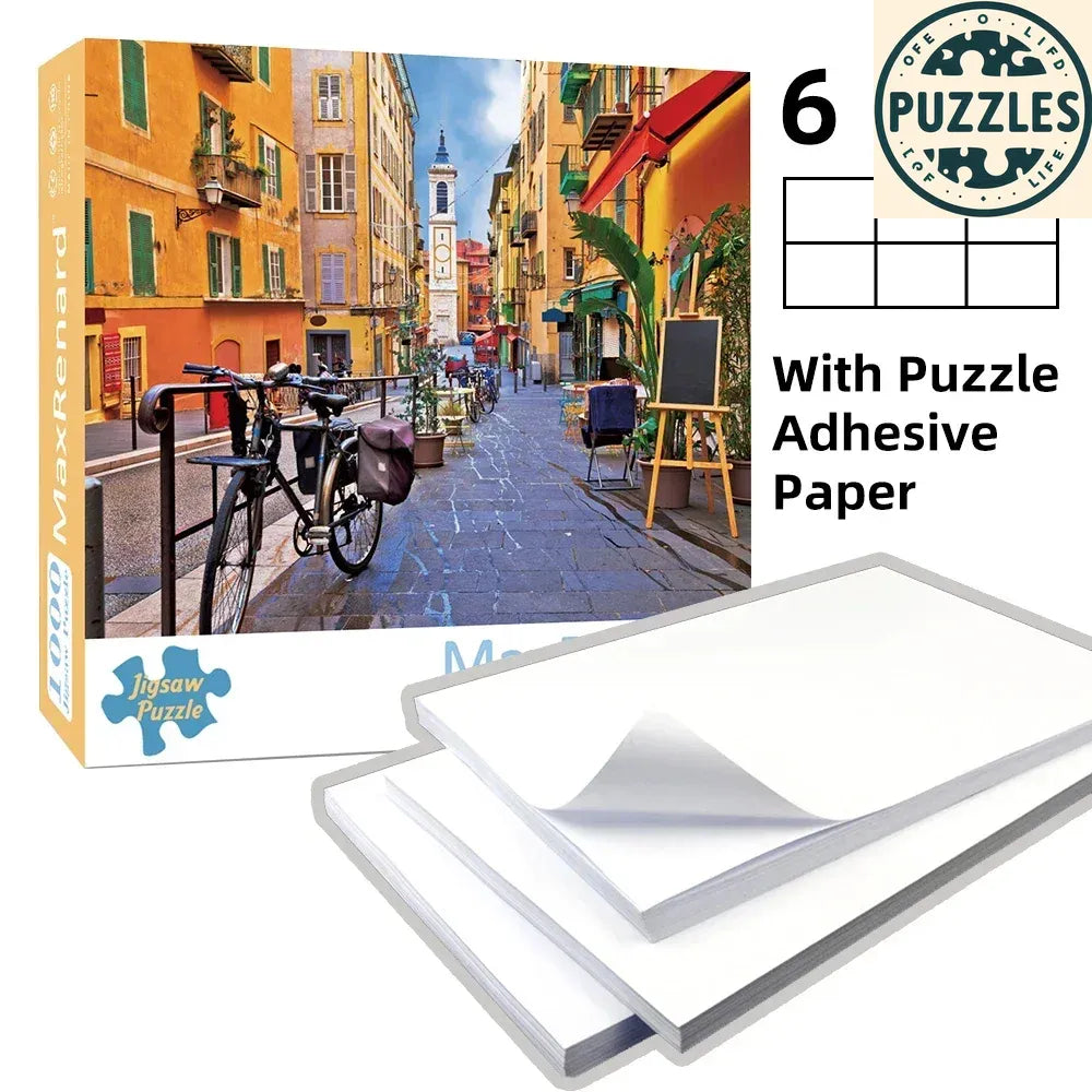 1000-Piece Jigsaw Puzzle with Adhesive Paper (50×70cm) - Puzzles