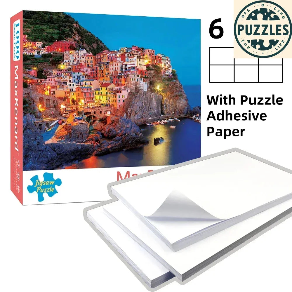 1000-Piece Jigsaw Puzzle with Adhesive Paper (50×70cm) - Puzzles