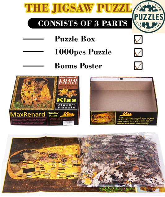 1000-Piece Jigsaw Puzzle with Adhesive Paper (50×70cm) - Puzzles