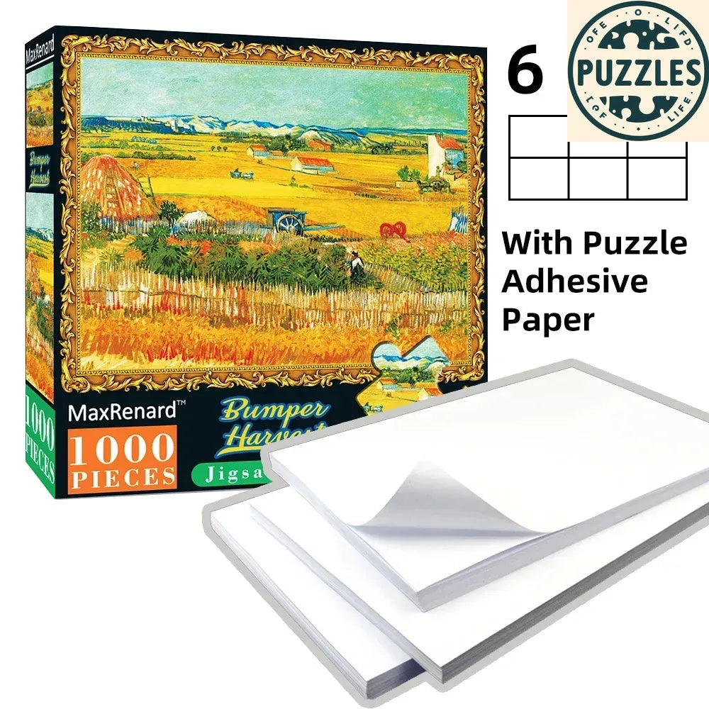 1000-Piece Jigsaw Puzzle with Adhesive Paper (50×70cm) - Puzzles