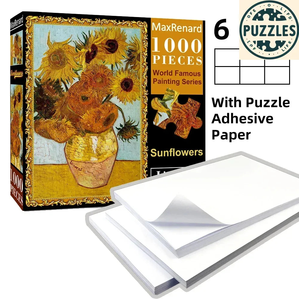 1000-Piece Jigsaw Puzzle with Adhesive Paper (50×70cm) - Puzzles