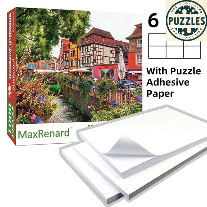 1000-Piece Jigsaw Puzzle with Adhesive Paper (50×70cm) - Puzzles