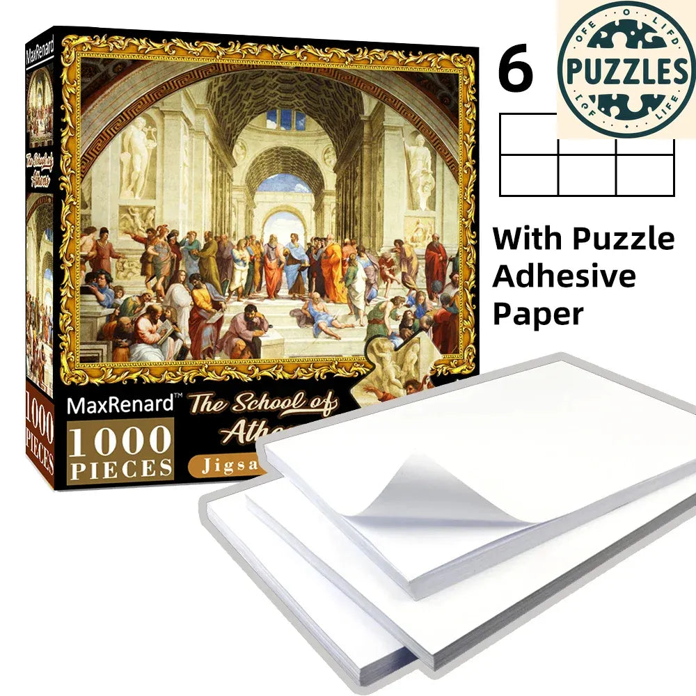 1000-Piece Jigsaw Puzzle with Adhesive Paper (50×70cm) - Puzzles