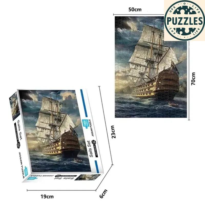 1000-Piece Sails-Set Jigsaw Puzzle for Adults - Puzzles