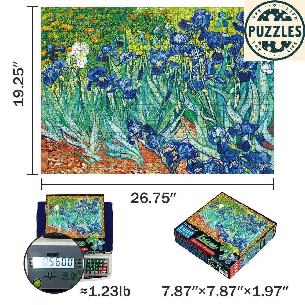 1000-Piece Van Gogh Irises Jigsaw Puzzle - Puzzles