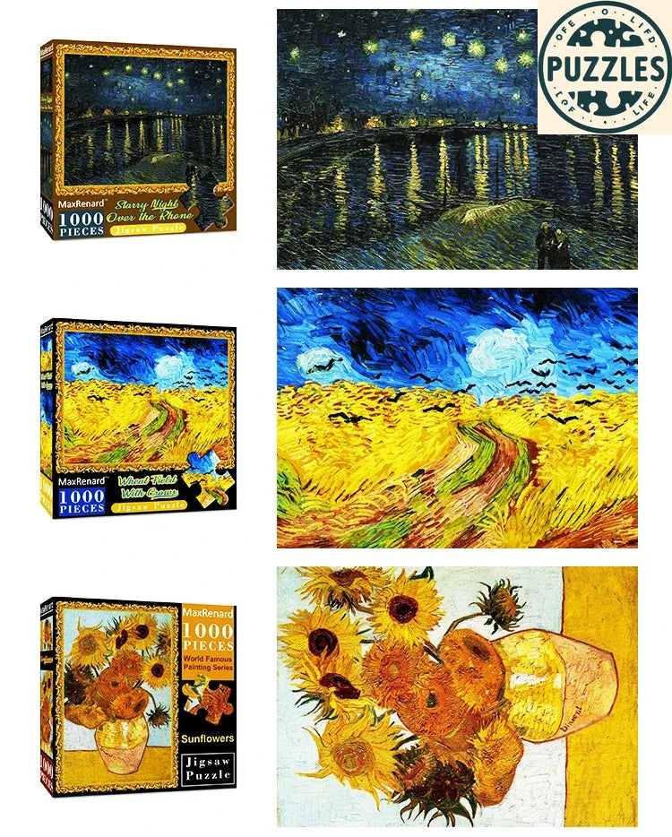 1000-Piece Van Gogh The Starry Night Jigsaw Puzzle (50×70cm) - Puzzles