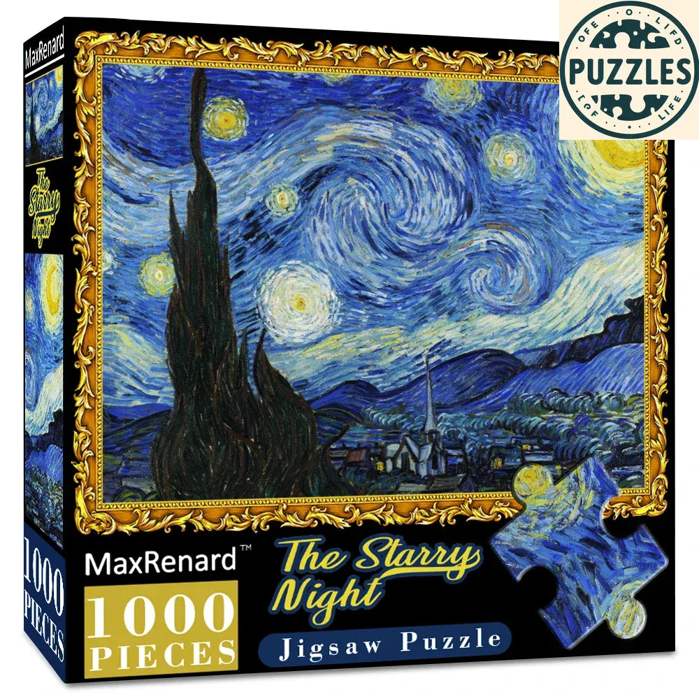 1000-Piece Van Gogh The Starry Night Jigsaw Puzzle (50×70cm) - Puzzles