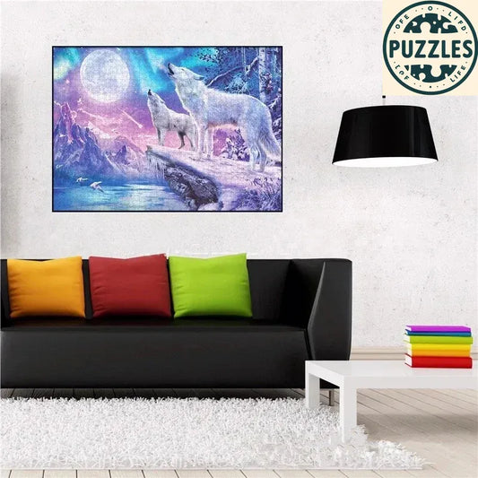 1000-Piece White Wolves - Puzolife - Puzolife - Puzzles of Life