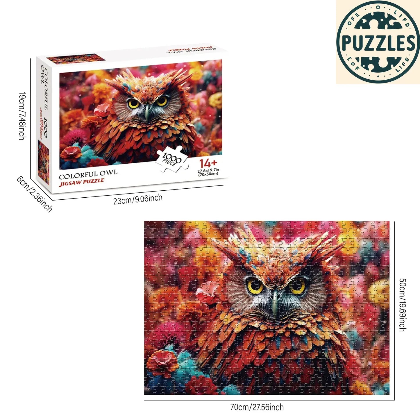 Vibrant Owl Jigsaw - Puzolife - Puzolife - Puzzles of Life