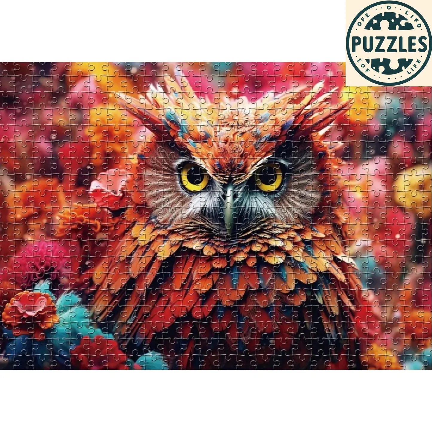 Vibrant Owl Jigsaw - Puzolife - Puzolife - Puzzles of Life