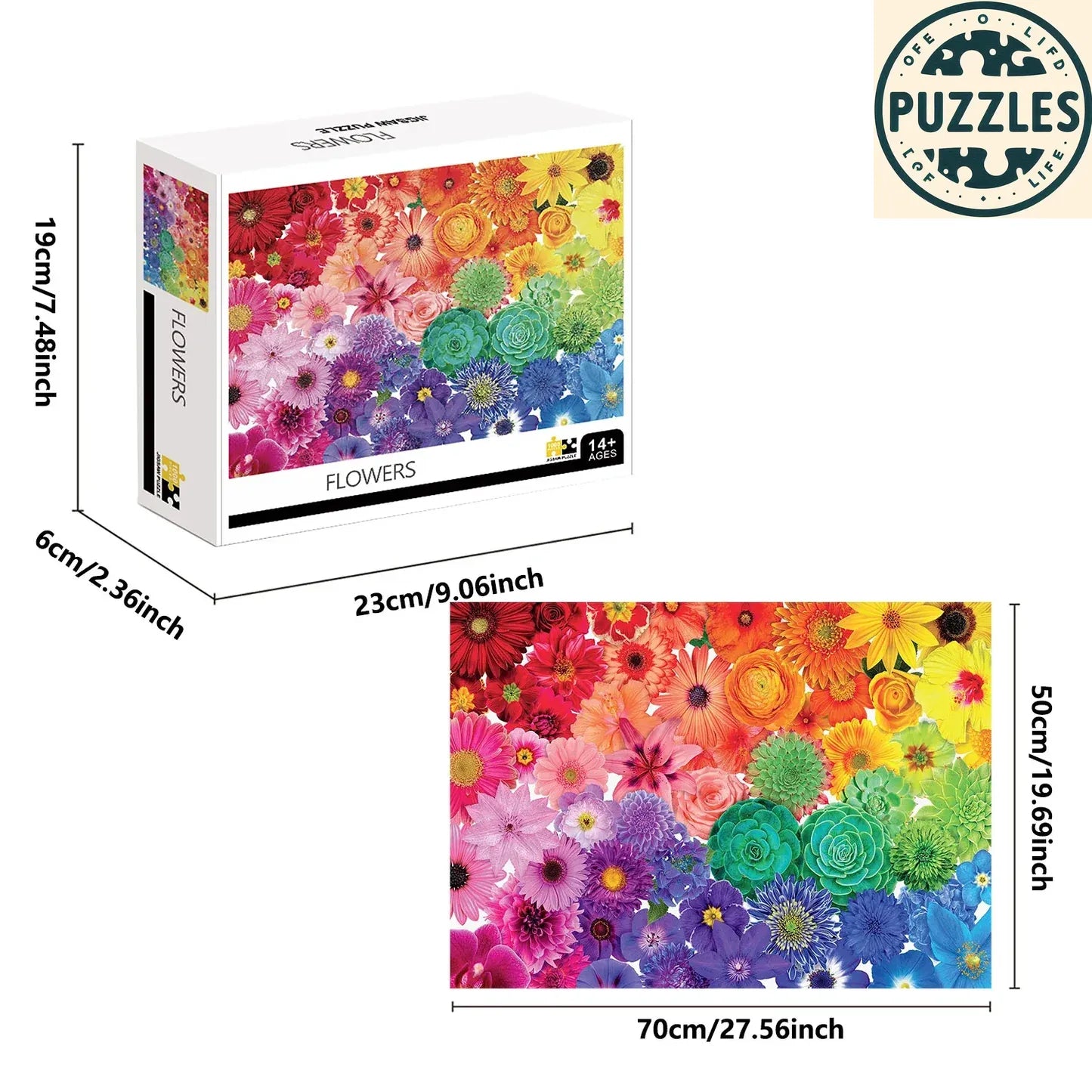 Vibrant Flowers 1000-Piece Jigsaw Puzzle – Fun & Decor - Puzzles