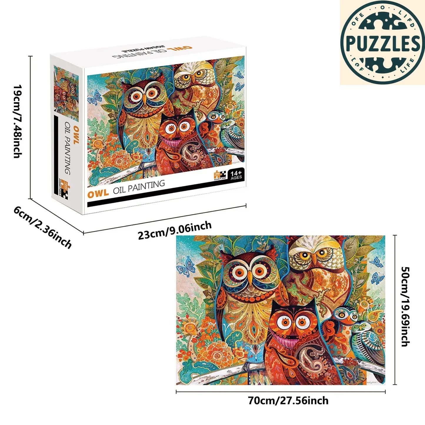 Owl Oil Painting 1000-Piece Puzzle – Fun & Decor - Puzzles