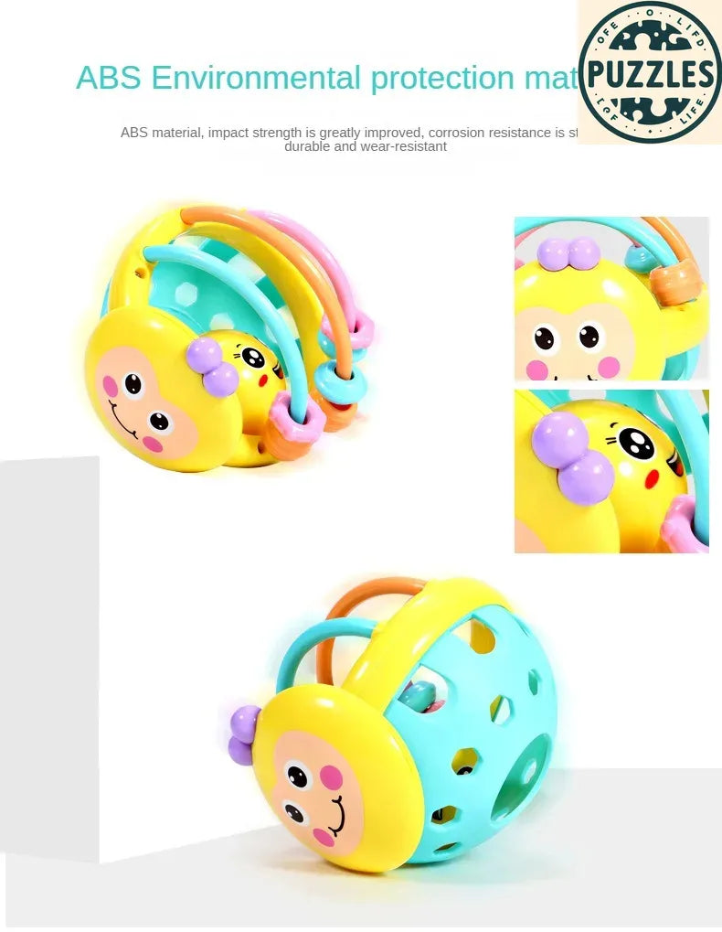 10cm Baby Catch Ball – Bendy Walker Rattle for Early Development - Puzzles