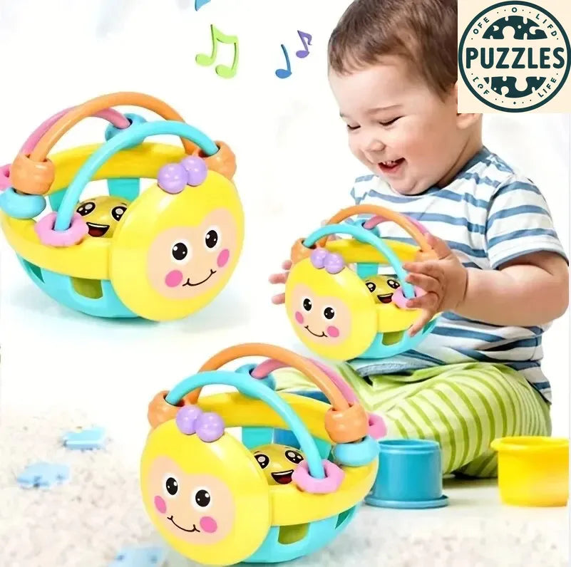 10cm Baby Catch Ball – Bendy Walker Rattle for Early Development - Puzzles