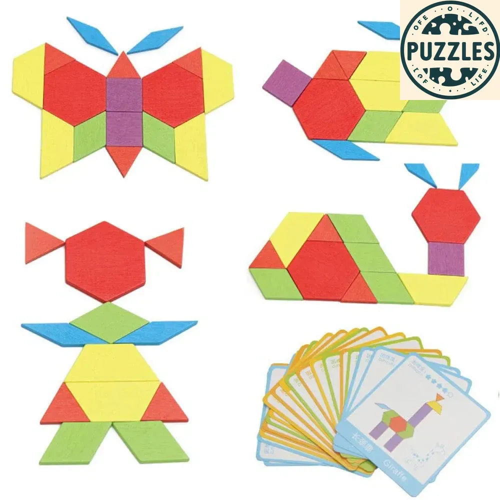 130-Piece Geometric Puzzle – Shape Learning Game - Puzzles