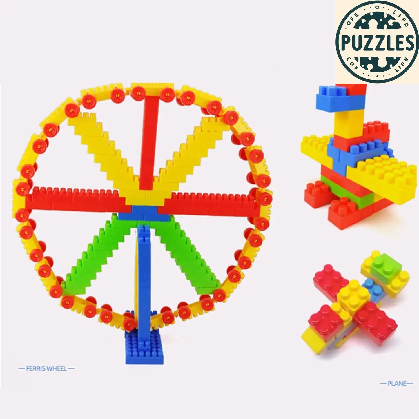 130-Piece Large Particle Building Block Set – Stacking Toy - Puzzles